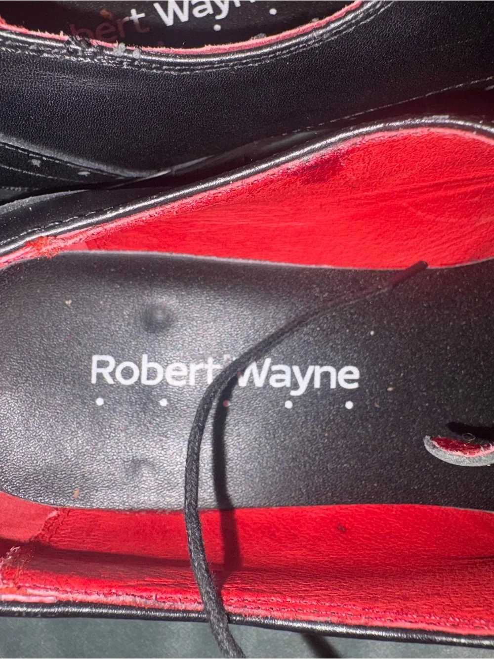 Robert Wayne Black Leather Wingtip Oxfords with Red Lining